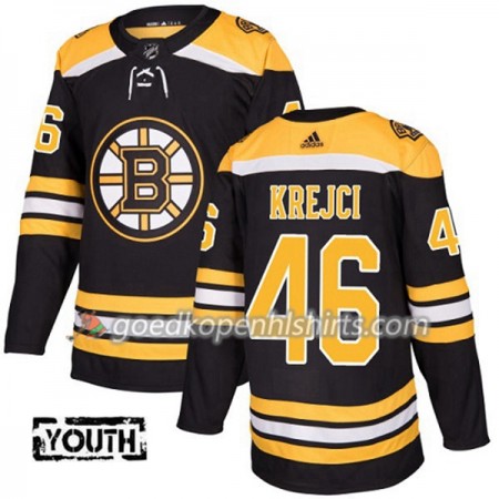 Boston Bruins David Krejci 46 Adidas 2017-2018 Zwart Authentic Shirt - Kinderen